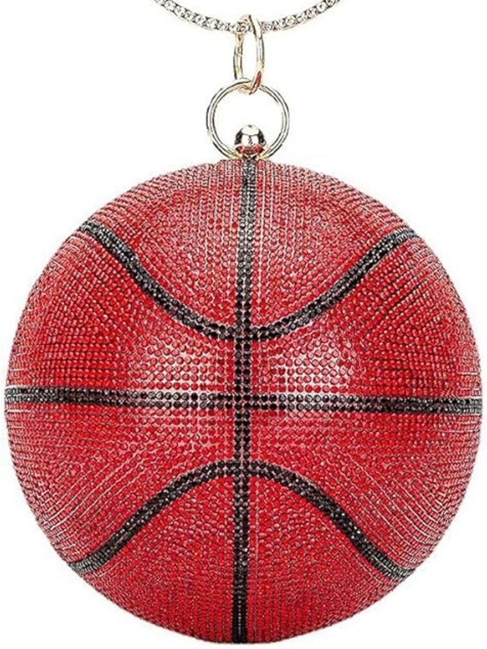 NEW BLING SWAROVSKI CRYSTAL RHINESTONE BASKETBALL CLUTCH HANDBAG PURSE +… - Picture 10 of 15